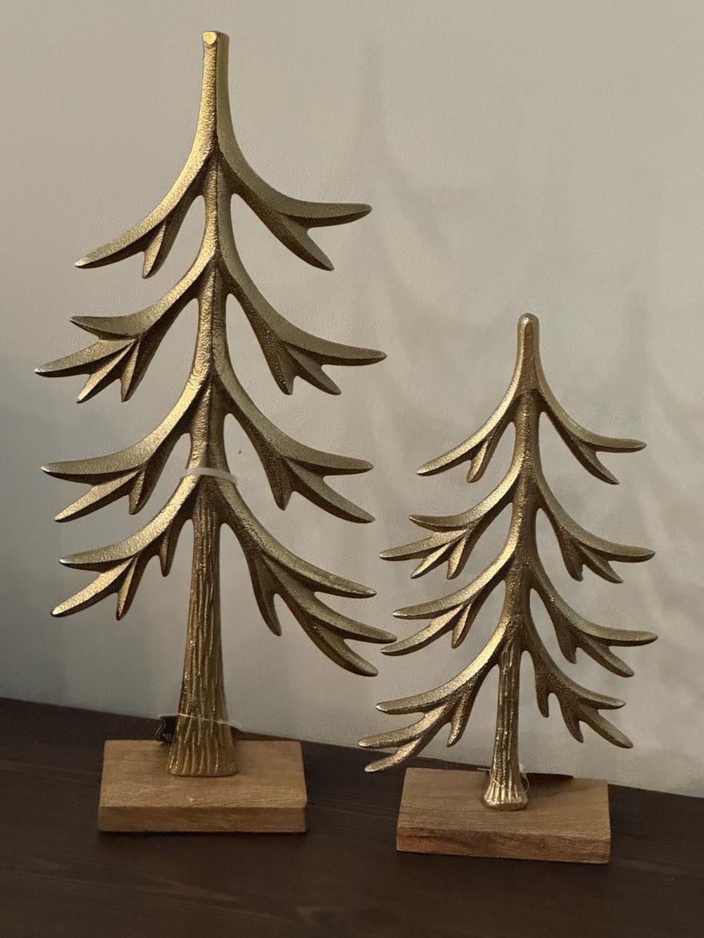 NWT✨Gold Brass Metal Decorative Christmas Tree Set